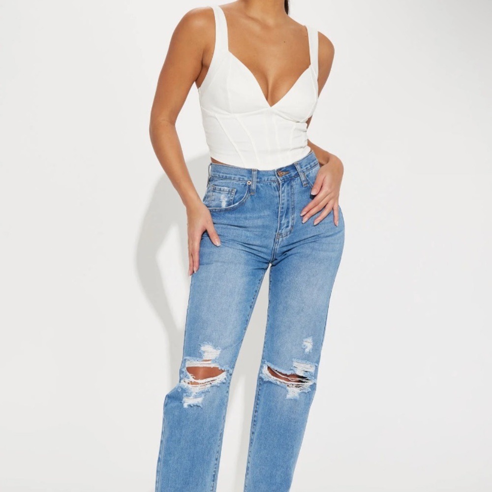 New Fashion Nova For The Thrill Non Stretch Straight Leg Jean - Size 15